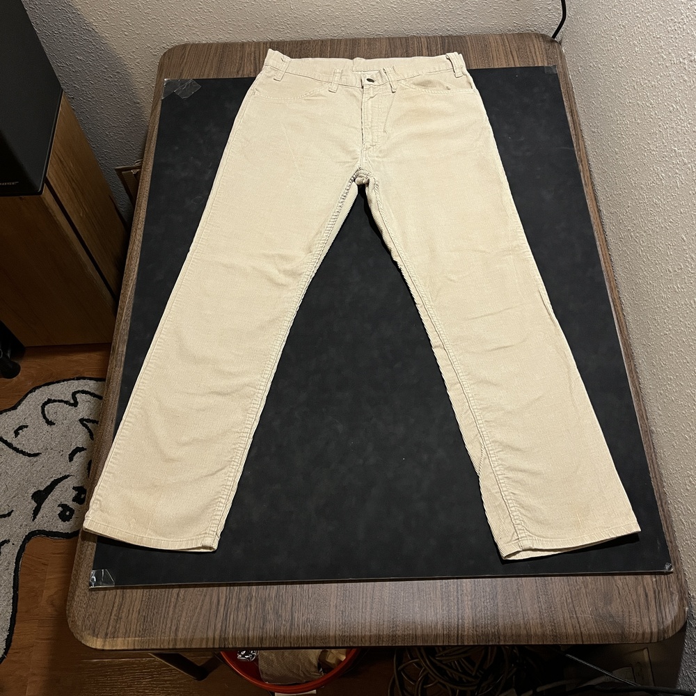 Vintage Levis Corduroy Jeans USA 34x31 Talon 42 Zipper Straight Leg 1970s Brown